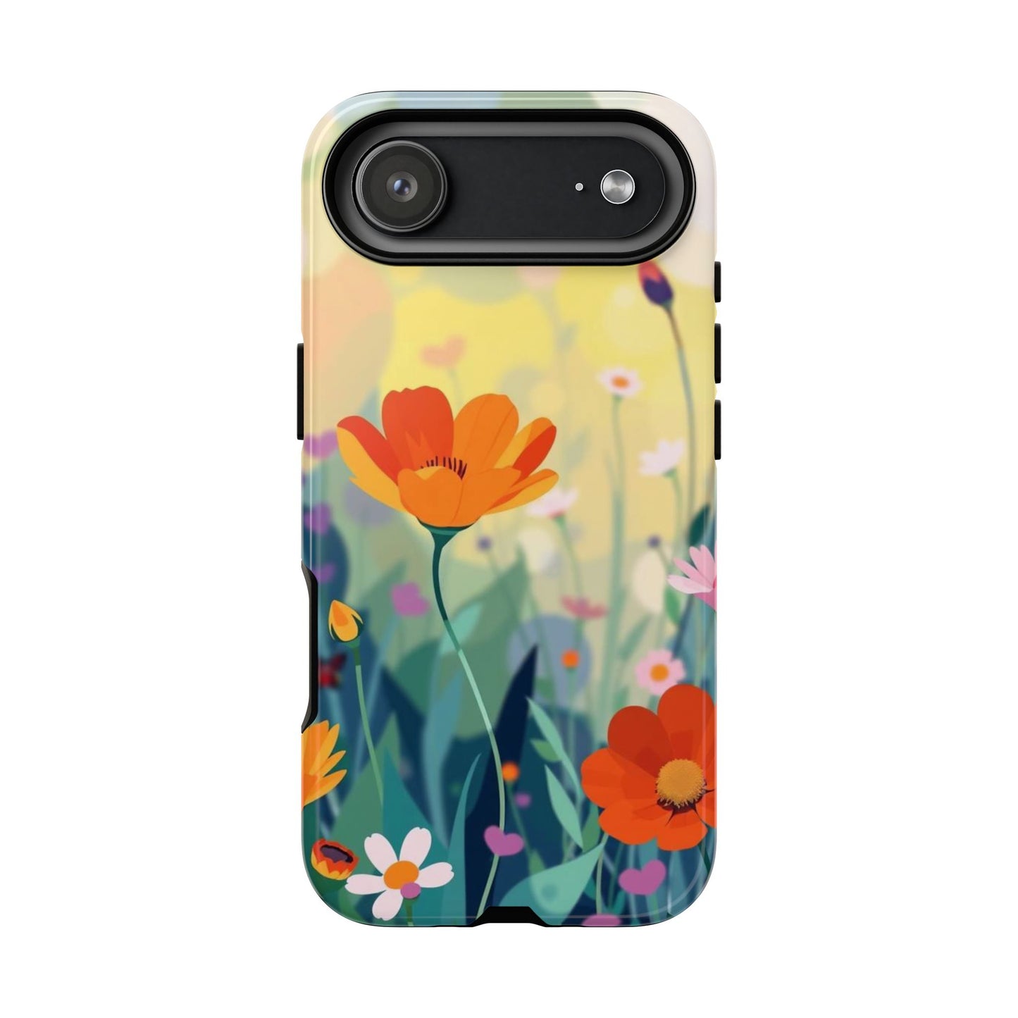 iPhone 17 Air / Glossy Phone Case - Pop Art Style Wildflower Design Phone Case
