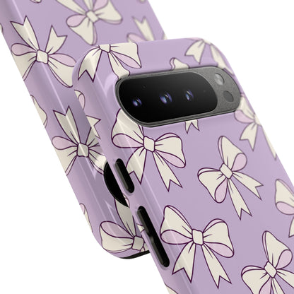 Chic Lilac Bow Pattern Phone Case