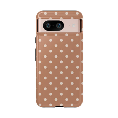Brown with White Dot Pattern Phone Case