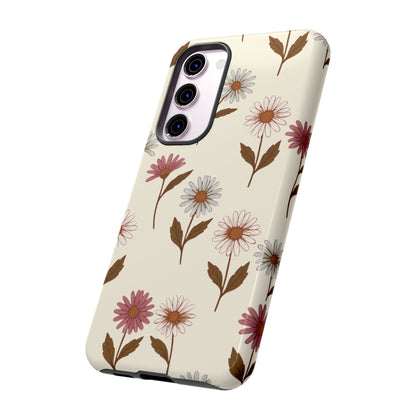 Pretty Cream & Rose Daisy Pattern Phone Case