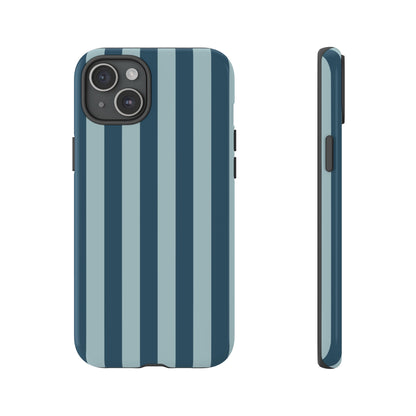 Blue Stripe Pattern Phone Case - Blue Phone Case - iPhone 15 Plus / Glossy