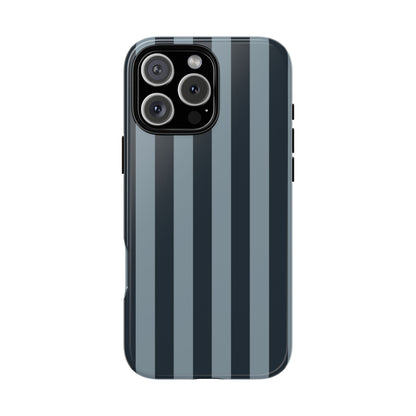 Dark Blue Stripe Pattern Phone Case - Blue Phone Case - iPhone 16 Pro Max / Glossy