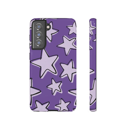 Violet Purple Doodle Star Phone Case