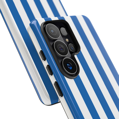 Simple Light Blue & White Stripe Pattern Phone Case - White Phone Case