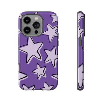 Violet Purple Doodle Star Phone Case