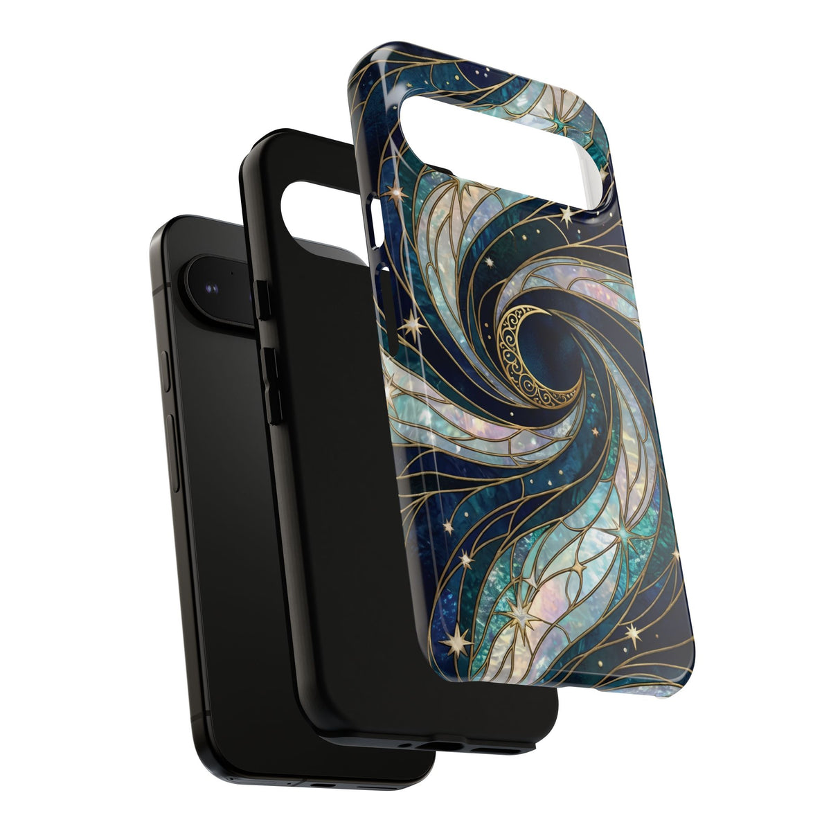 Elegant Navy & Teal Celestial Swirl Phone Case