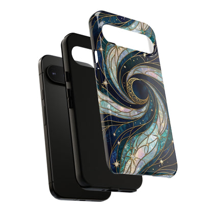 Elegant Navy & Teal Celestial Swirl Phone Case