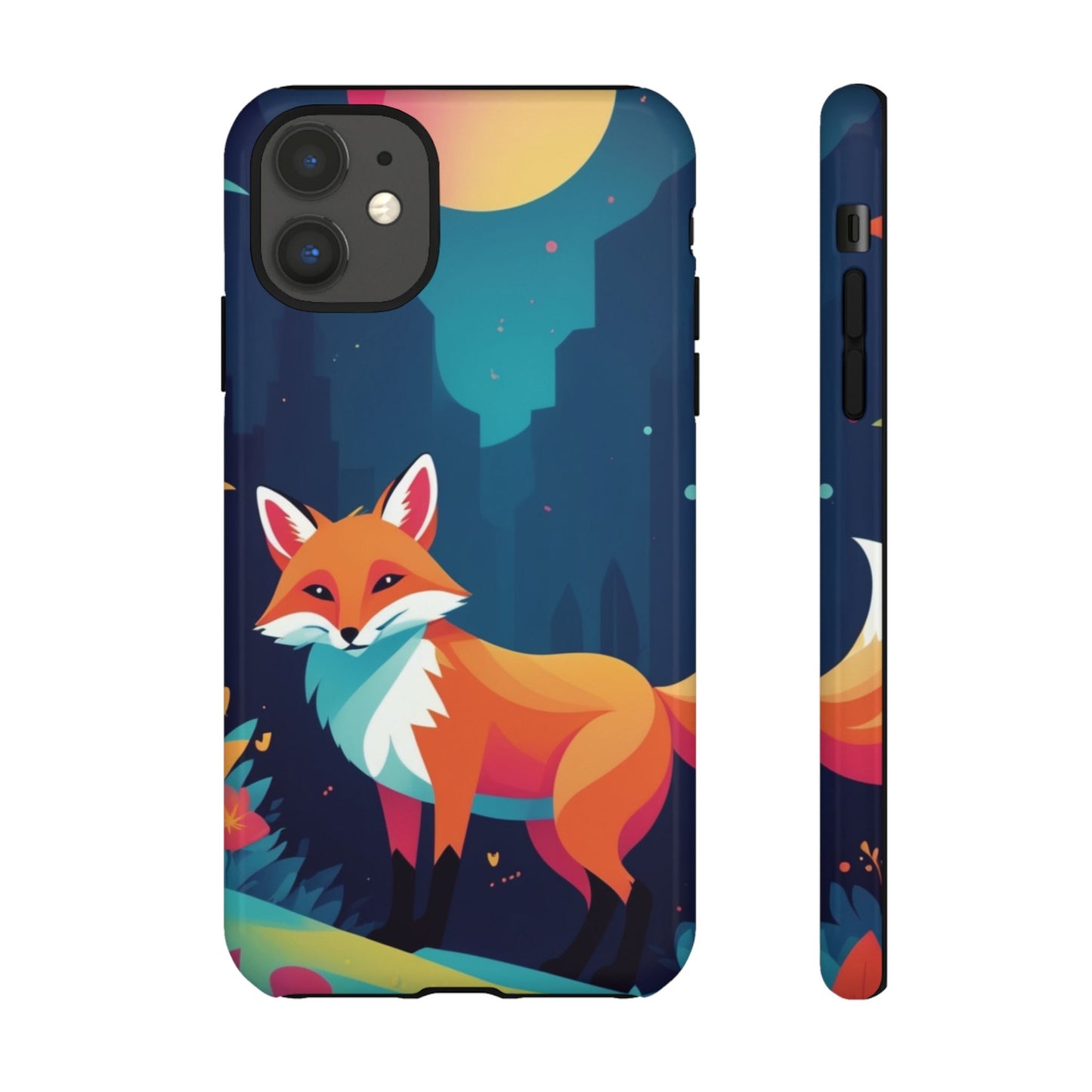 iPhone 11 / Glossy Phone Case - Stylised Fox Design Phone Case