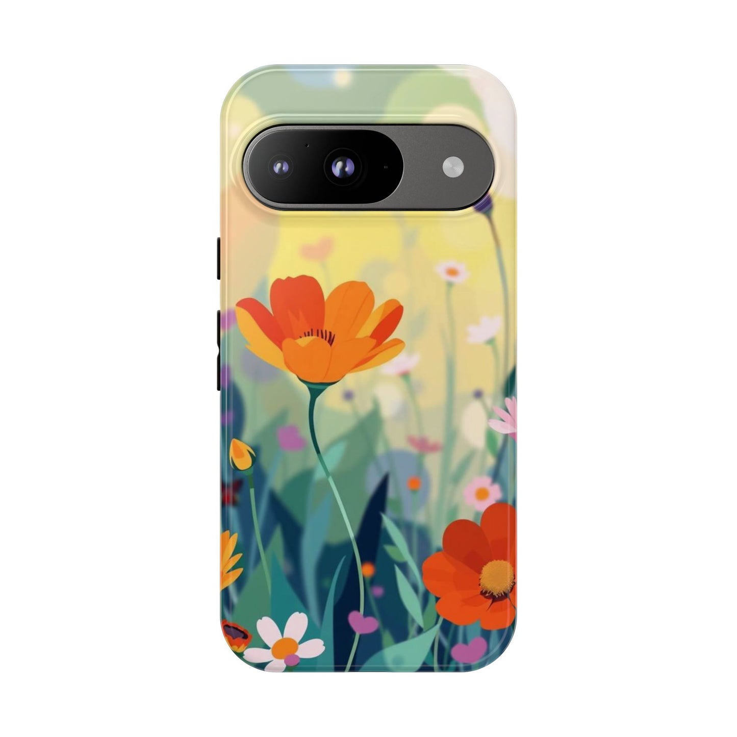 Google Pixel 9 / Glossy Phone Case - Pop Art Style Wildflower Design Phone Case