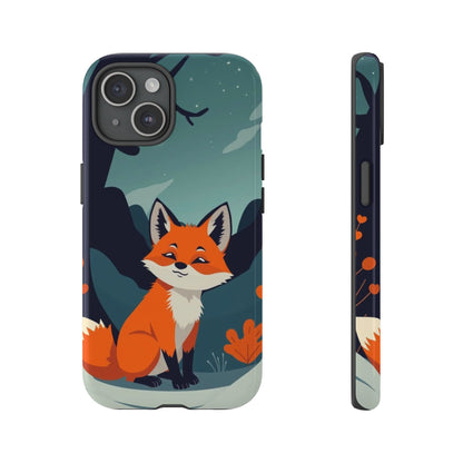 iPhone 15 / Glossy Phone Case - Cute Fox Design Phone Case