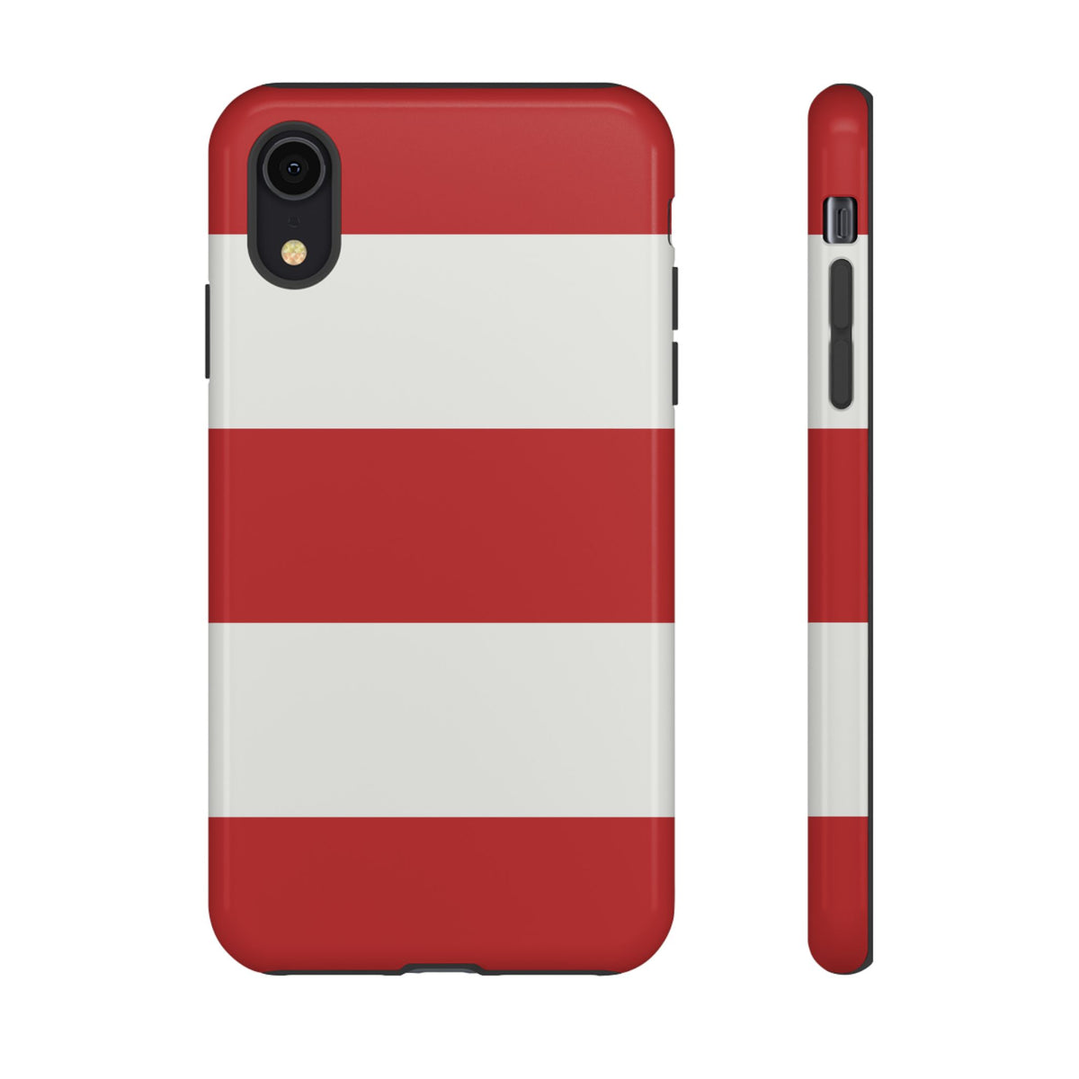 Red & White Horizontal Stripe Pattern Phone Case - Red Phone Case - iPhone XR / Glossy