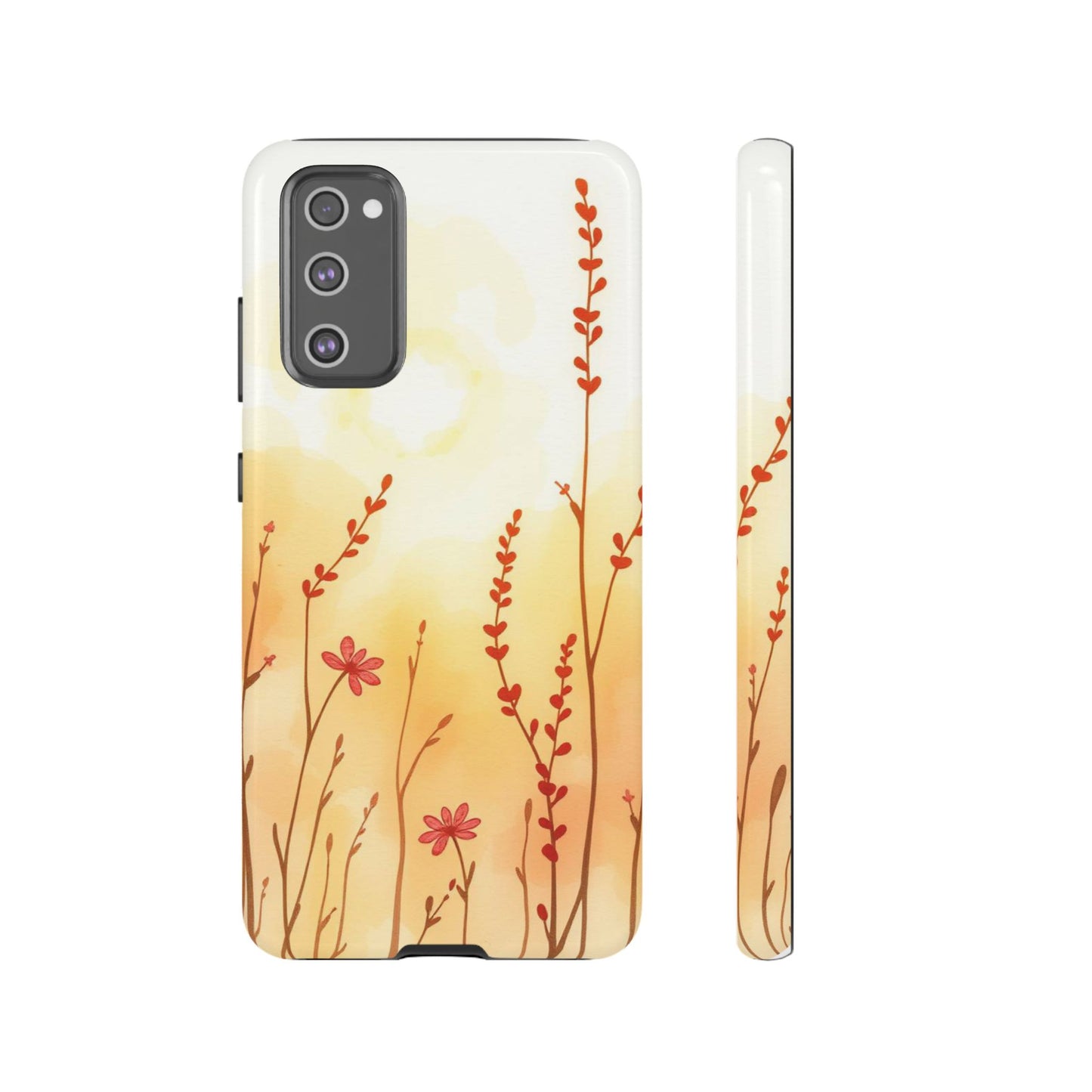 Samsung Galaxy S20 FE / Glossy Phone Case - Boho Chic Watercolour Wildflower Dusk Pattern Phone Case
