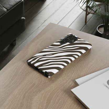 Modern Mocha Zebra Print Phone Case