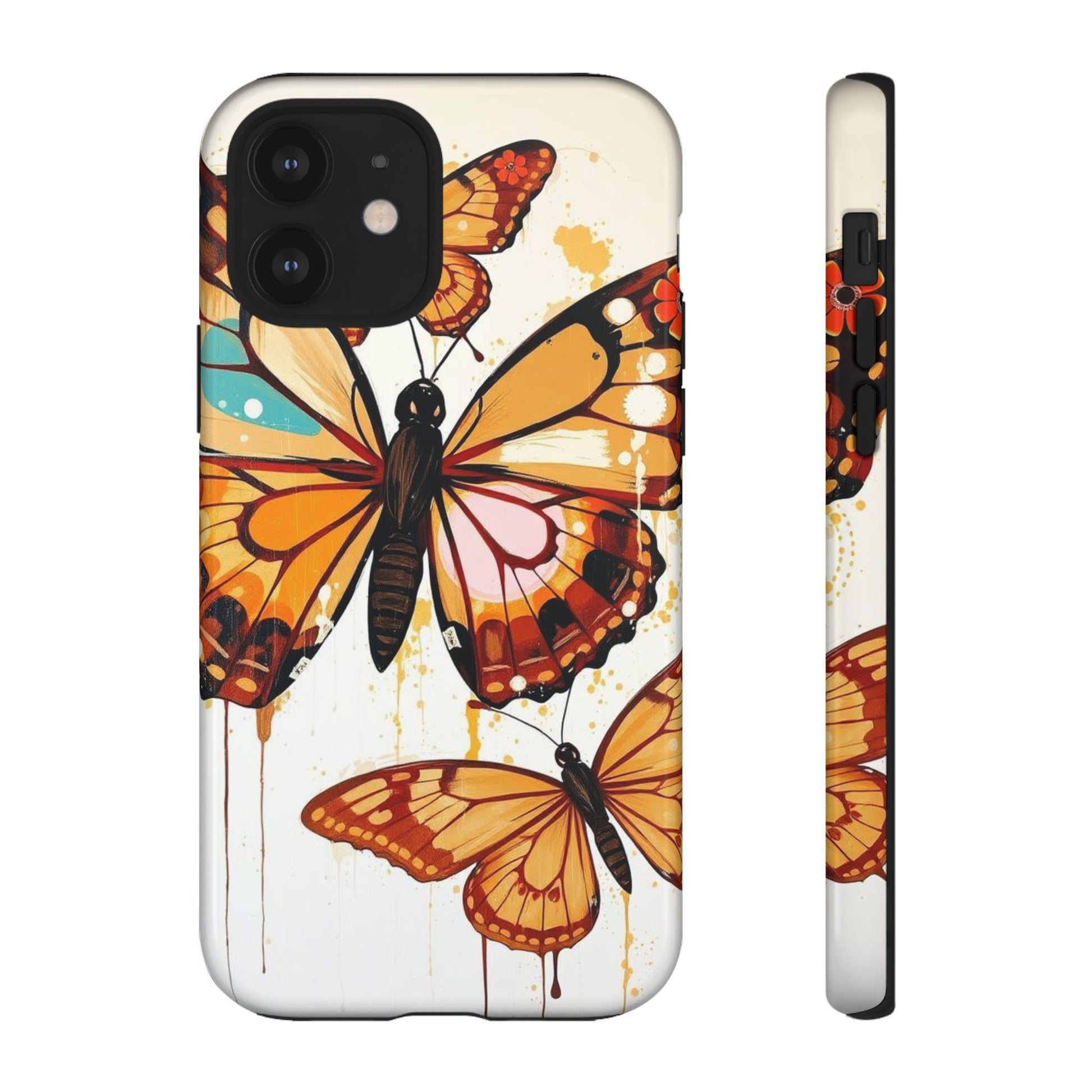 Abstract Butterflies Design Phone Case - Brown Phone Case - iPhone 12 / Glossy