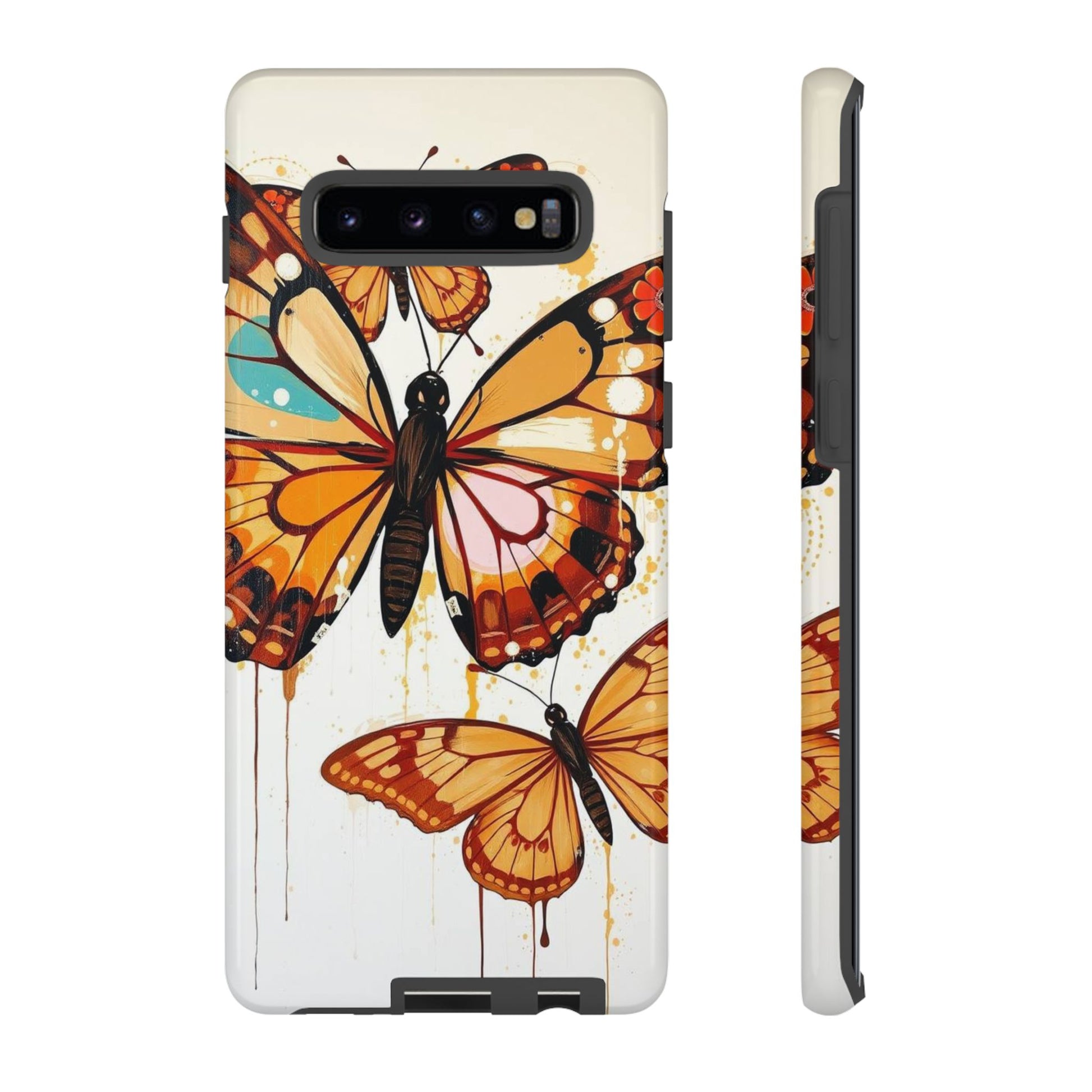 Abstract Butterflies Design Phone Case - Brown Phone Case - Samsung Galaxy S10 Plus / Glossy
