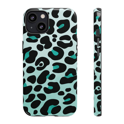 Cool Aqua Leopard Print Phone Case
