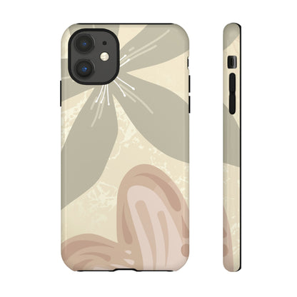 Hibiscus Heart Pattern Phone Case - Beige Phone Case - iPhone 11 / Glossy