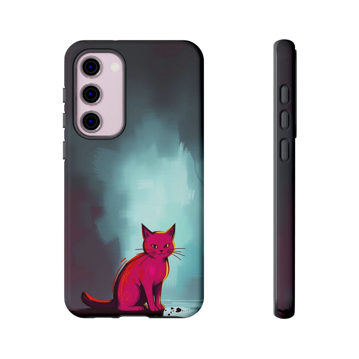 Pop Art Moody Cat Design Phone Case - Multicolor Phone Case - Samsung Galaxy S23 Plus / Glossy