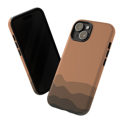Brown Abstract Waves Protective Phone Case - Brown Phone Case