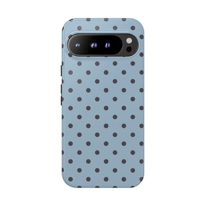 Light Blue with Dark Blue Dot Pattern Phone Case