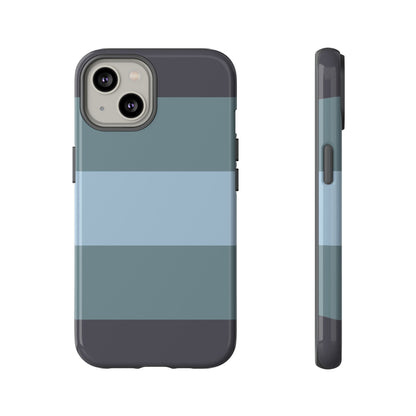 Shades of Blue Horizontal Stripe Pattern Phone Case - Blue Phone Case - iPhone 14 / Glossy