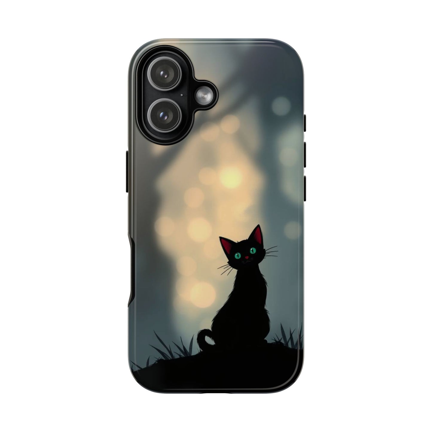 iPhone 17 / Glossy Phone Case - Gothic Cat Design Phone Case