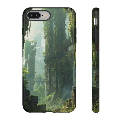 iPhone 8 Plus / Glossy Phone Case - Overgrown Future Ruins Sci-fi Phone Case
