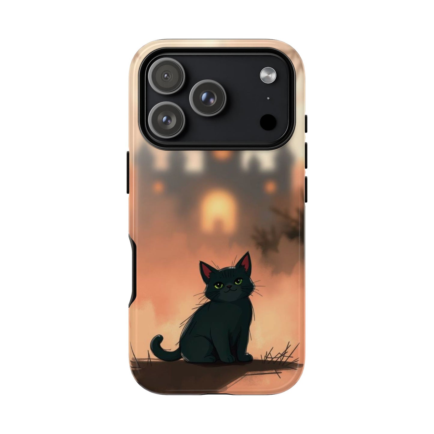 iPhone 17 Pro / Glossy Phone Case - Cute Gothic Cat Design Phone Case