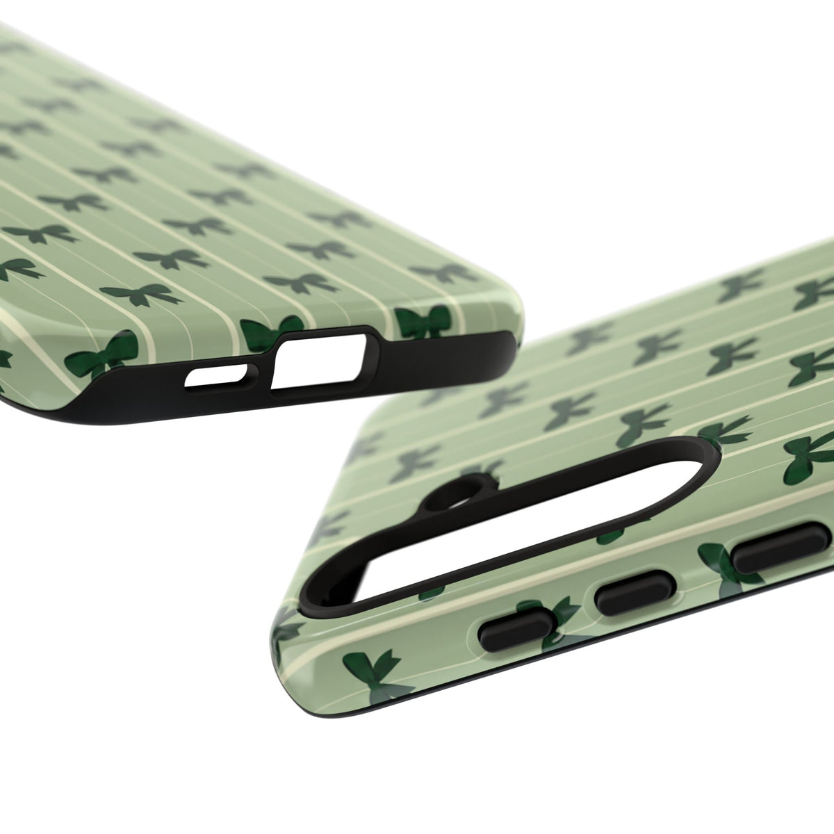 Retro Forest Green Bow Pattern Phone Case