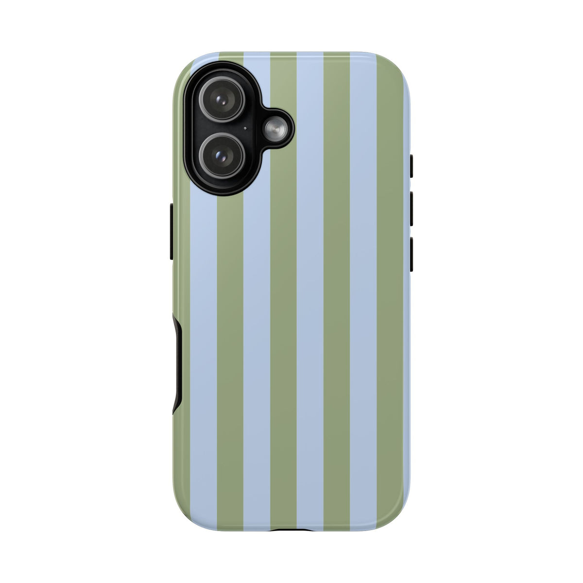 Trendy Ice Blue & Green Stripe Pattern Phone Case - Blue Phone Case - iPhone 17 / Glossy