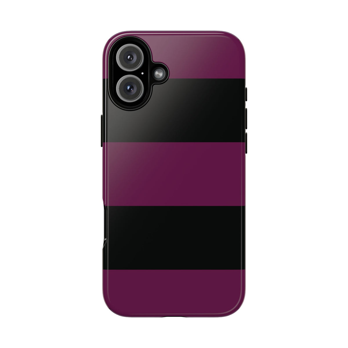 Purple & Black Horizontal Stripe Pattern Phone Case - Purple Phone Case - iPhone 16 Plus / Glossy