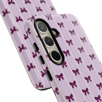 Retro Plum Purple Bow Pattern Phone Case