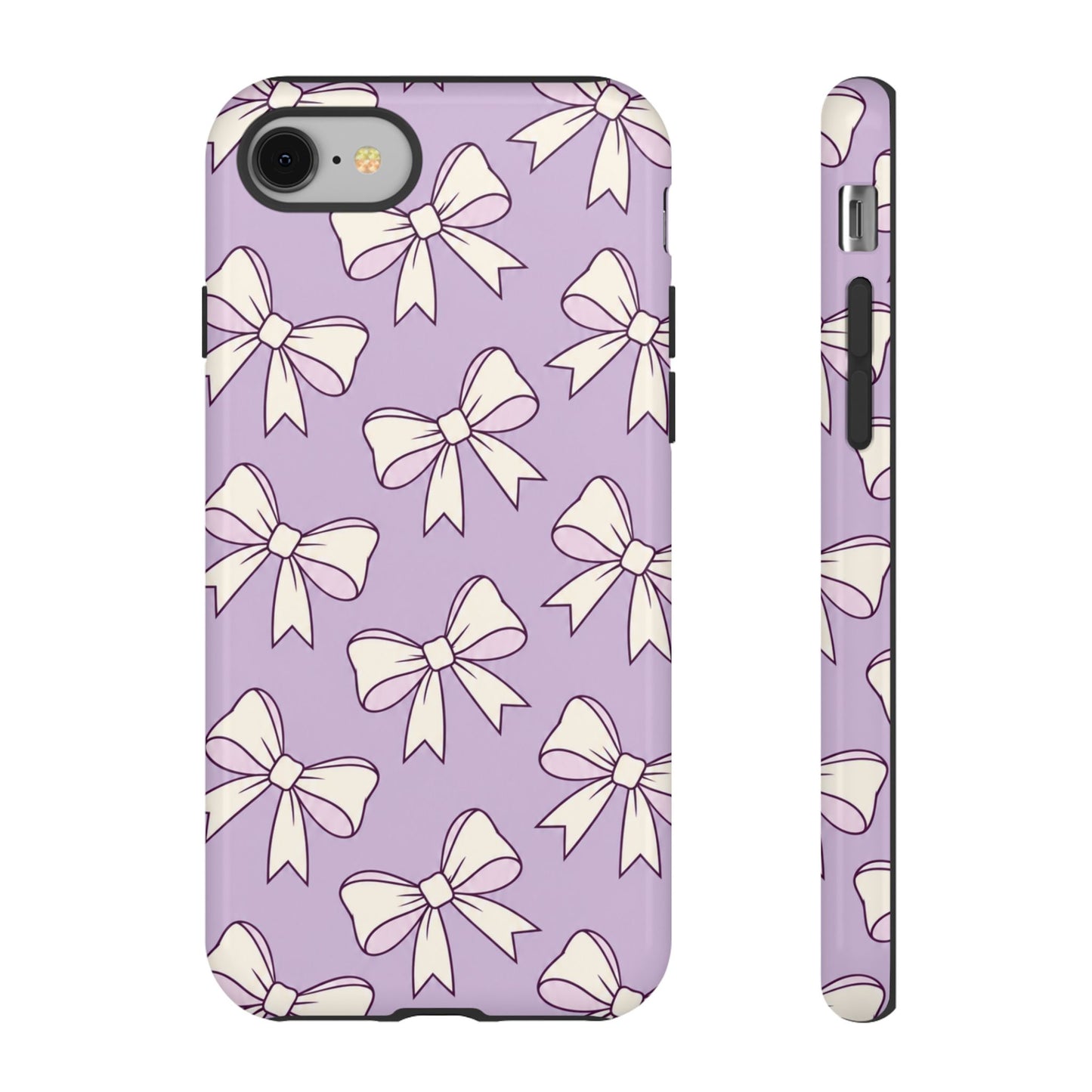 Chic Lilac Bow Pattern Phone Case