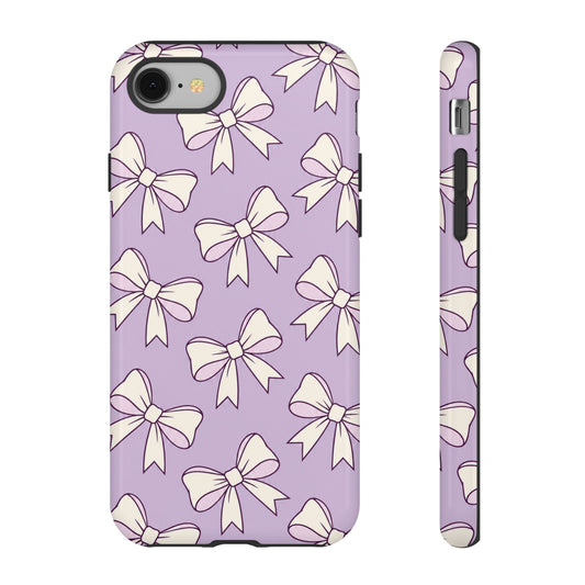 Chic Lilac Bow Pattern Phone Case