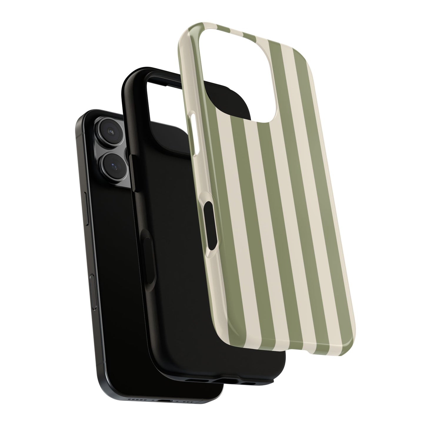 Phone Case - ’Olive & Beige Stripe Pattern’ Phone Case