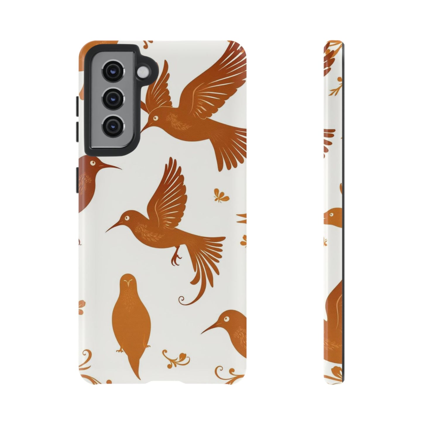 Samsung Galaxy S21 / Glossy Phone Case - Abstract Bird Pattern Phone Case