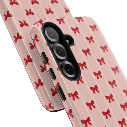 Retro Cherry Red Bow Pattern Phone Case