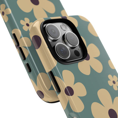 Cute Blue & Cream Daisy Pattern Phone Case - Blue Phone Case