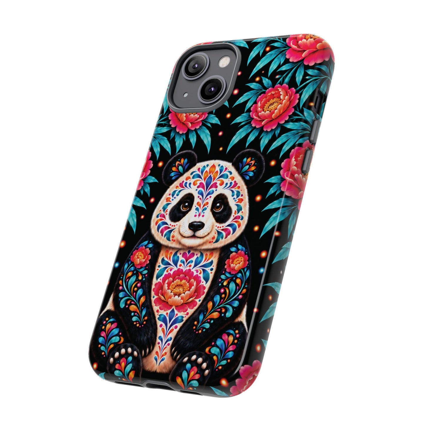Cute Pink and Turquoise Calavera Panda Phone Case - Multicolor Phone Case