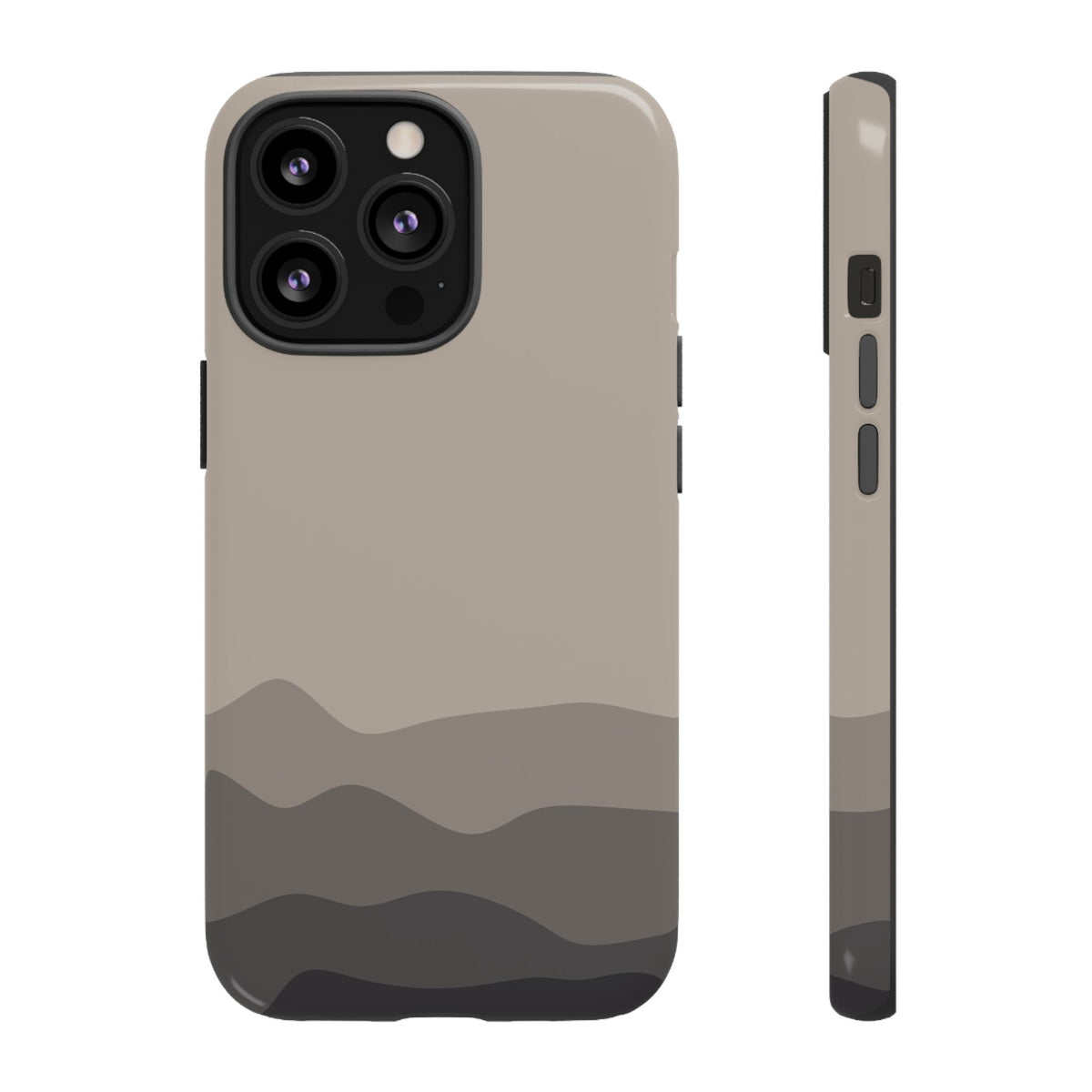 Beige Abstract Waves Protective Phone Case - Beige Phone Case - iPhone 13 Pro / Glossy