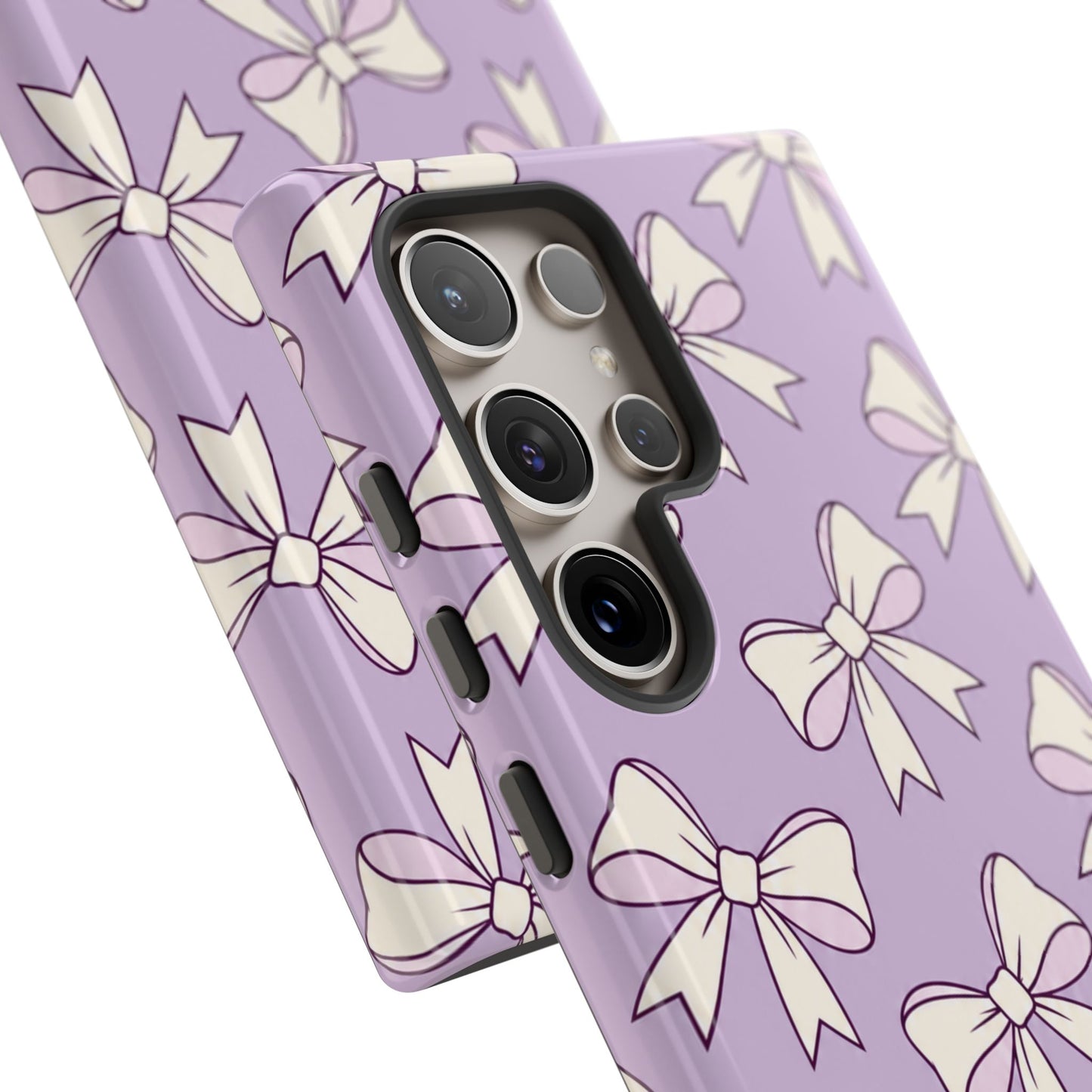 Chic Lilac Bow Pattern Phone Case