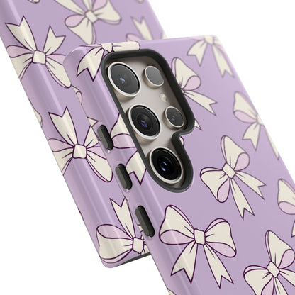 Chic Lilac Bow Pattern Phone Case