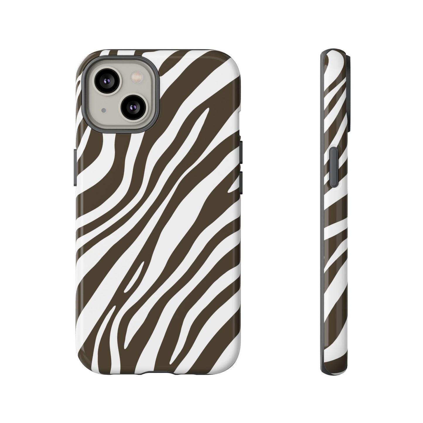 Modern Mocha Zebra Print Phone Case