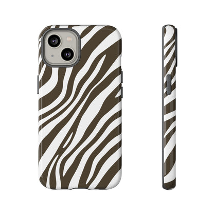 Modern Mocha Zebra Print Phone Case