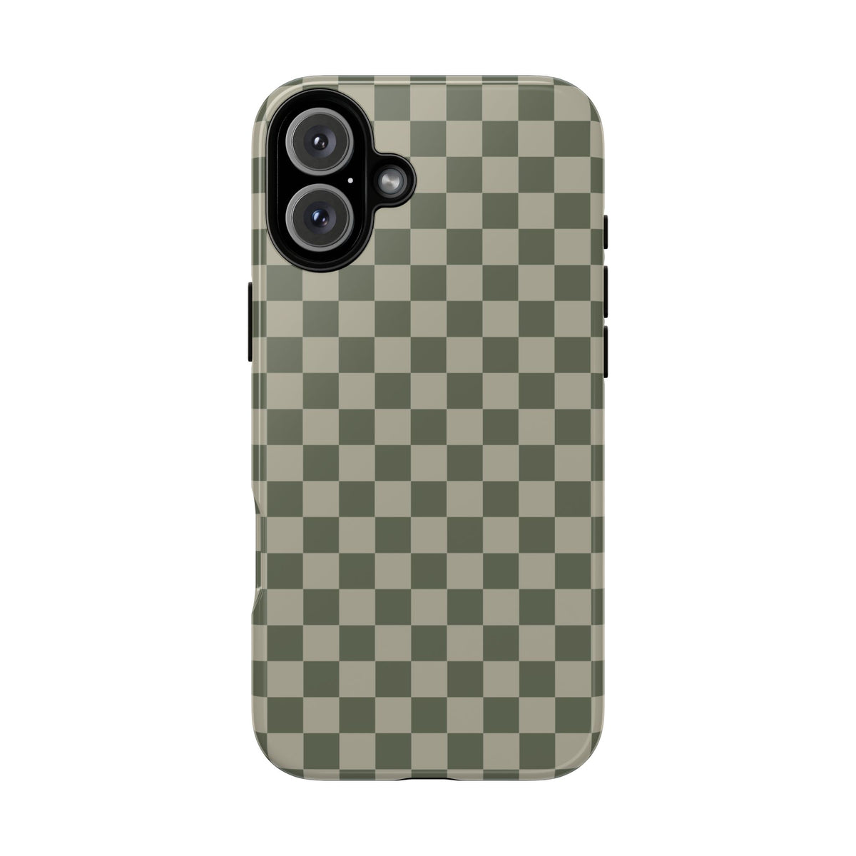 Bold Olive Green Checked Pattern Phone Case - Green Phone Case - iPhone 16 Plus / Glossy