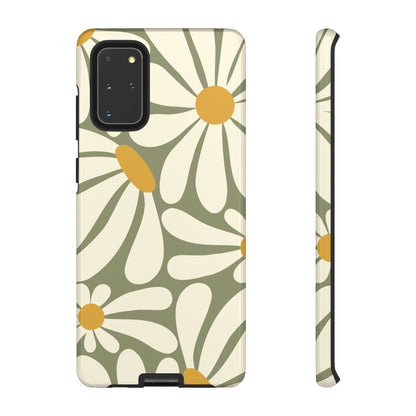 Retro Green Daisy Pattern #1 Phone Case - Green Phone Case - Samsung Galaxy S20+ / Glossy