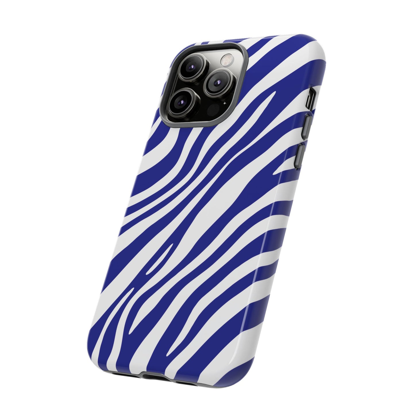 Modern Electric Blue Zebra Print Phone Case