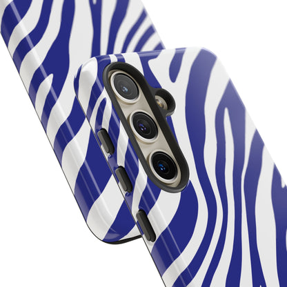 Modern Electric Blue Zebra Print Phone Case