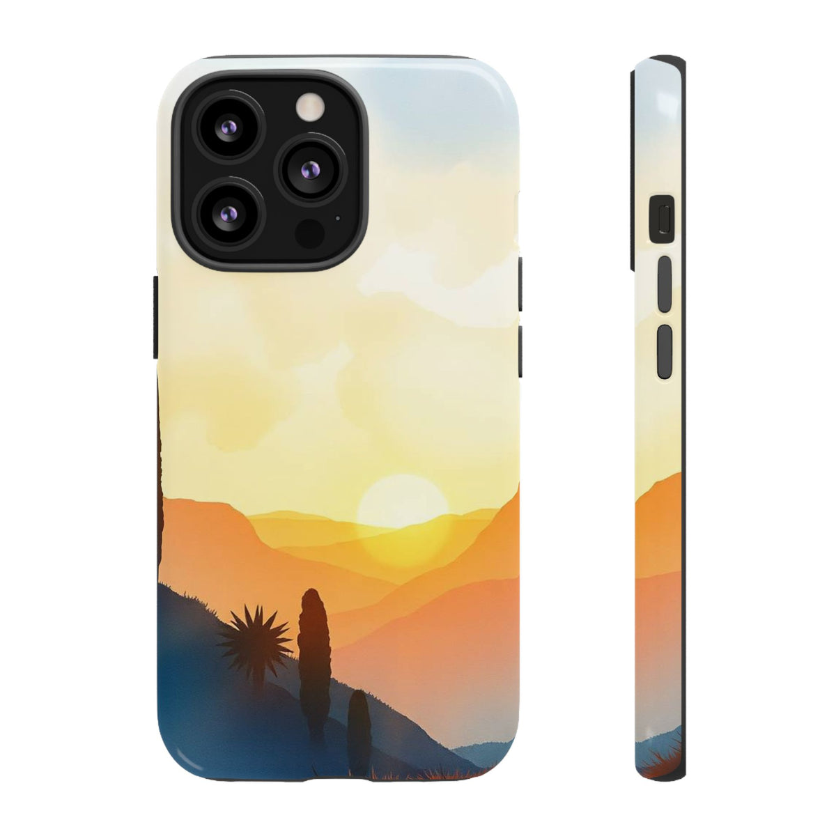 Watercolour Sunset Design Phone Case - Multicolor Phone Case - iPhone 13 Pro / Glossy