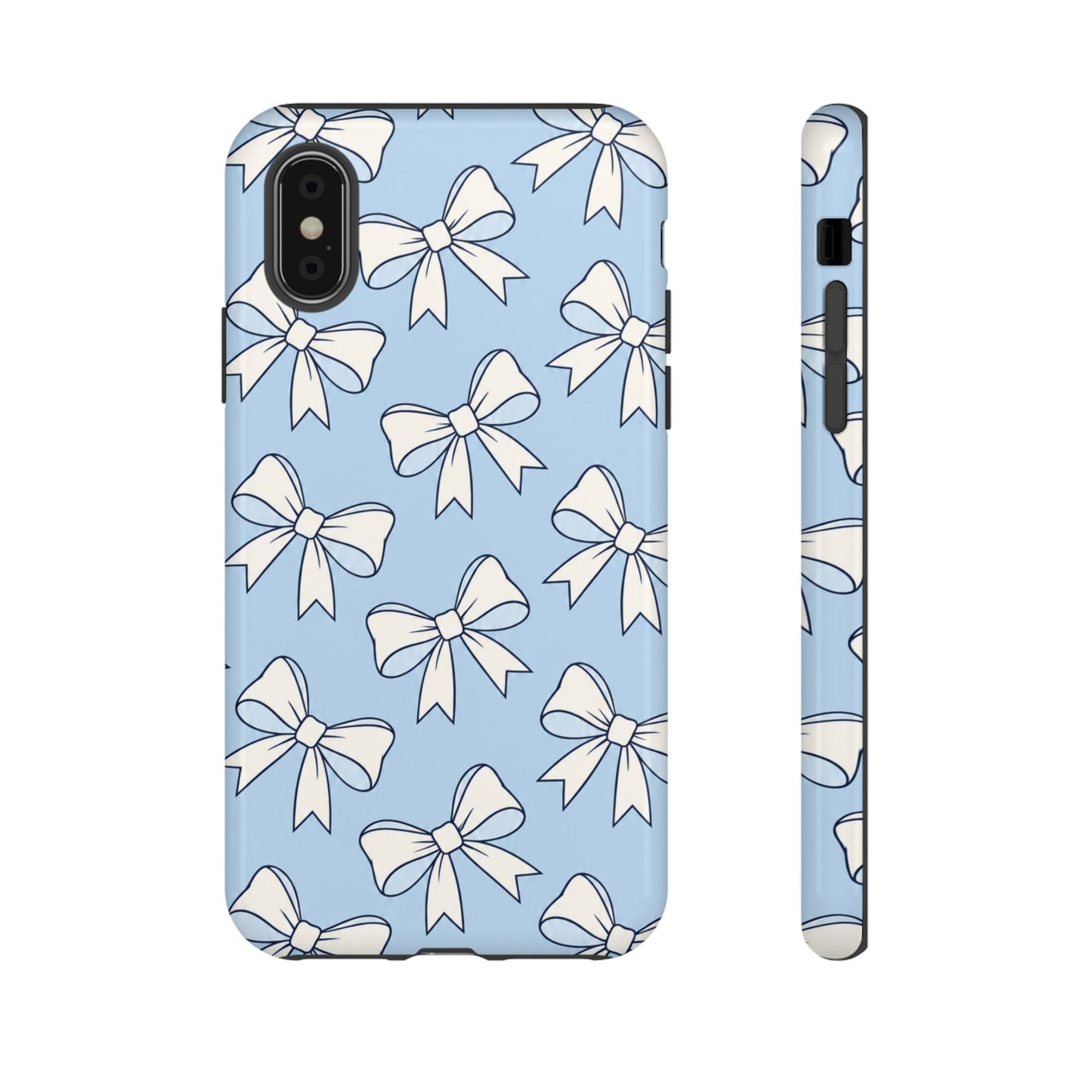 Chic Powder Blue Bow Pattern Phone Case